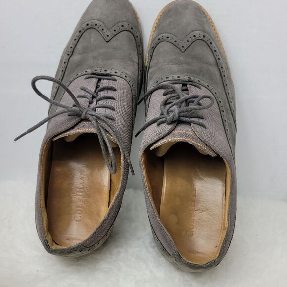 Cole Haan Great Jones Wingtip Oxford Dark Gull Grey C12153 Shoes Size 13 - Picture 8 of 11